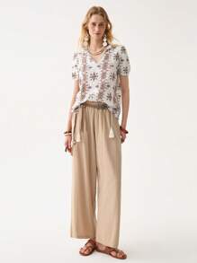 Florisole 波西米亚风优雅休闲流苏度假女式衬衫 - 彩色 - 查看 4