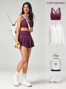 GLOWMODE Ace Flex Tummy Control Pleated Tennis Skirt With Built-In Shorts Side Pockets Tennis Golf Daily Spring Summer
