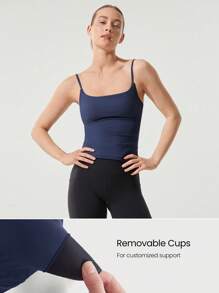 GLOWMODE FeatherFit™ Hip Length Basic Tank Top Low Impact Yoga Pilates Studio Daily Removable Cups