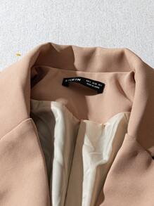 Franclia Women's Solid Color Long Sleeve Short Blazer, Casual Office Wear