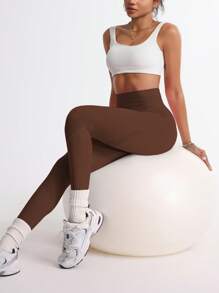 Powerista Damen einfarbige Sport Leggings, modische Sommerhosen