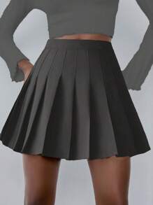 Lumivelle 纯色褶皱优雅风格休闲通勤 Y2K 学院风春夏女士褶皱裙、褶皱短裤