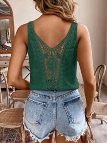 SHEIN Frenchy 女士蕾丝拼布纹理背心