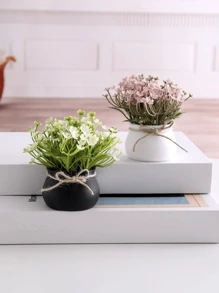 SHEIN 1pc Mini Realistic Potted Plant Decor, A Lovely Gift Gifts Birthday Graduation