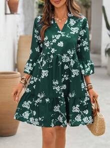 EMERY ROSE Women Short Sleeve Mini Dress, Fashionable Suitable For Summer - Green - View 5