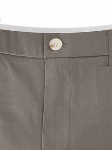 Calvornis Men's Simple Business Front Button V-Neck Suit Vest And Suit Pants Set - Coffee Brown - View 5