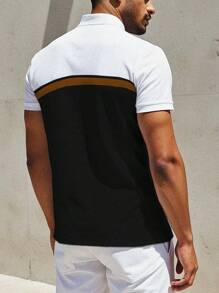 Manfinity Dauomo Men's Summer Short Sleeve Polo Shirt, Fashion Appropriate