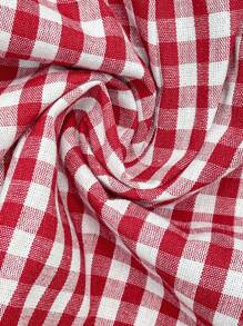 SHEIN Red Gingham Maternity Mini Shorts: Casual Woven Cotton Comfort For Everyday Wear