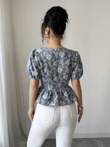 Elenzga Camicia casual da donna a maniche corte tinta unita, minimalista e alla moda, adatta per uso quotidiano
