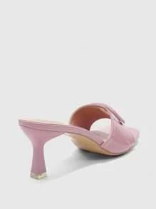 CUCCOO BIZCHIC New Arrival Silver Strap Transparent Crystal Rhinestone Embellished Sandals, Fairy Vibe - Pink - View 7