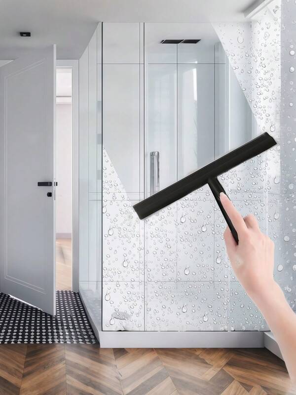Hochwertige Silikon-Spachtel - extra langer Griff, schwarze Klinge für Küchenarbeitsplatten, Badezimmer Glas & Fliesen Reinigung | Kratzfrei für mehrere Oberflächen, unverzichtbares Reinigungsutensil für Zuhause (gewerbliche Haltbarkeit)