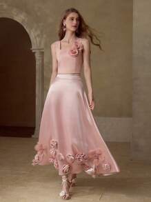 MOTF PREMIUM 立体花朵飘逸短裙