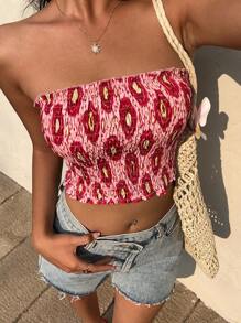 Sunnyshic المرأة الرجعية مطبوع تنورة نفرة المحاصيل