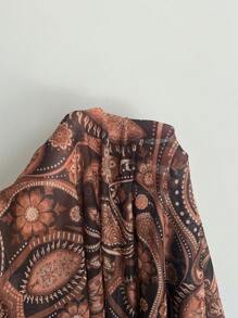 Comfortcana Maglietta casual chic con stampa grafica, in rete, adatta per donne di taglia comoda, per l'estate, la primavera, concerti, festival rave, stile occidentale - Multicolore - Visualizzare 3