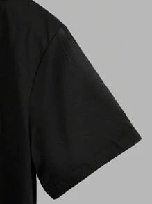 Manfinity Dauomo Men's Personalized Bull Head Print Short Sleeve T-Shirt, Versatile Summer - Black - View 3