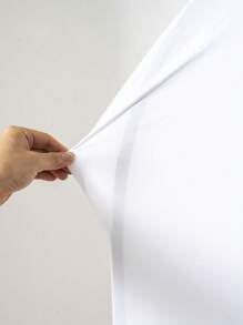 SHEIN 1 PIEZA Cubierta elástica con forma de U para fondo (sin soporte) - Cortina semicircular elástica de spandex para decoración de bodas/cumpleaños/fotomatón, fondo para fiestas en interiores en cualquier época del año - Blanco - Ver 3