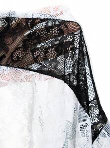 ROMWE Street Life T-shirt femme avec décorations en strass en forme de numéro 08, en dentelle transparente, dans le style Y2K sexy