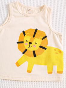 Cozy Pixies Set de 3 piezas de chaleco de punto suave con cuello redondo sin mangas con diseños de animales de dibujos animados para bebé niño