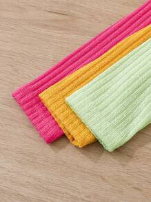 3pcs/Set Baby Girls' Casual Ruffle Hem Long Sleeve Jacket, Spring Autumn - Multicolor - View 6