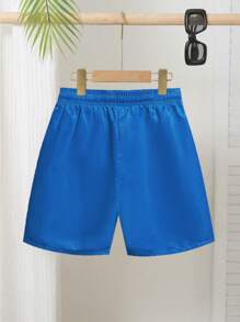 Tween Boys' Drawstring Waist Loose Casual Beach Shorts Summer Holiday - Blue - View 2