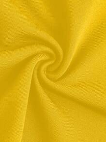 Slaydiva 休闲宽松大码樱桃口号印花T恤，适合夏季 - 黃色 - 查看 3