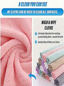 6/20pcs Multicolor Cloth Towels - 10x10 Inch, Soft & Highly Absorbent - Perfect For Bathroom, Face, Hand, Kitchen, Spa, Gym, Cleaning, Makeup Removal(Random Color) Home Bathroom Decor Summer - Multicolor - View 3