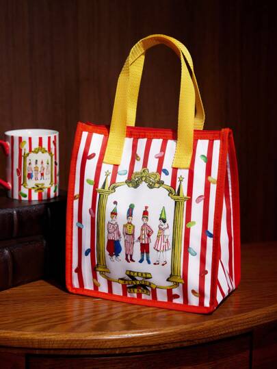 HARRY POTTER X SHEIN 1个魔法百味豆图案保温袋，午餐袋，野餐袋，大容量，保温保冷，可存放午餐盒和饮料，送礼佳品，返校季好物