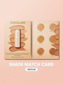 SHEGLAM Skin Magnet 高遮瑕粉底棒-中號 持久無毛孔 無瑕疵 易於使用 全遮瑕粉底棒樣品 不褪色 防汗 輕盈 無殘忍 光滑 自然肌膚般效果 透氣粉底樣品 溫和配方粉底化妝品 品牌 美容 化妝 化妝品 適合女性與女孩 完美搭配冬季春季 Y2K 時尚 流行 生日禮物 假期 派對準備就緒 最佳顏色 - 中 - 查看 1