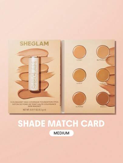 SHEGLAM Skin Magnet 高遮瑕粉底棒-中號 持久無毛孔 無瑕疵 易於使用 全遮瑕粉底棒樣品 不褪色 防汗 輕盈 無殘忍 光滑 自然肌膚般效果 透氣粉底樣品 溫和配方粉底化妝品 品牌 美容 化妝 化妝品 適合女性與女孩 完美搭配冬季春季 Y2K 時尚 流行 生日禮物 假期 派對準備就緒 最佳顏色