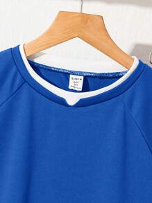 Tween/Tween Boy Casual Mock Neck T-Shirt And Sweatpants Set, Matching Outfit - Royal Blue - View 4