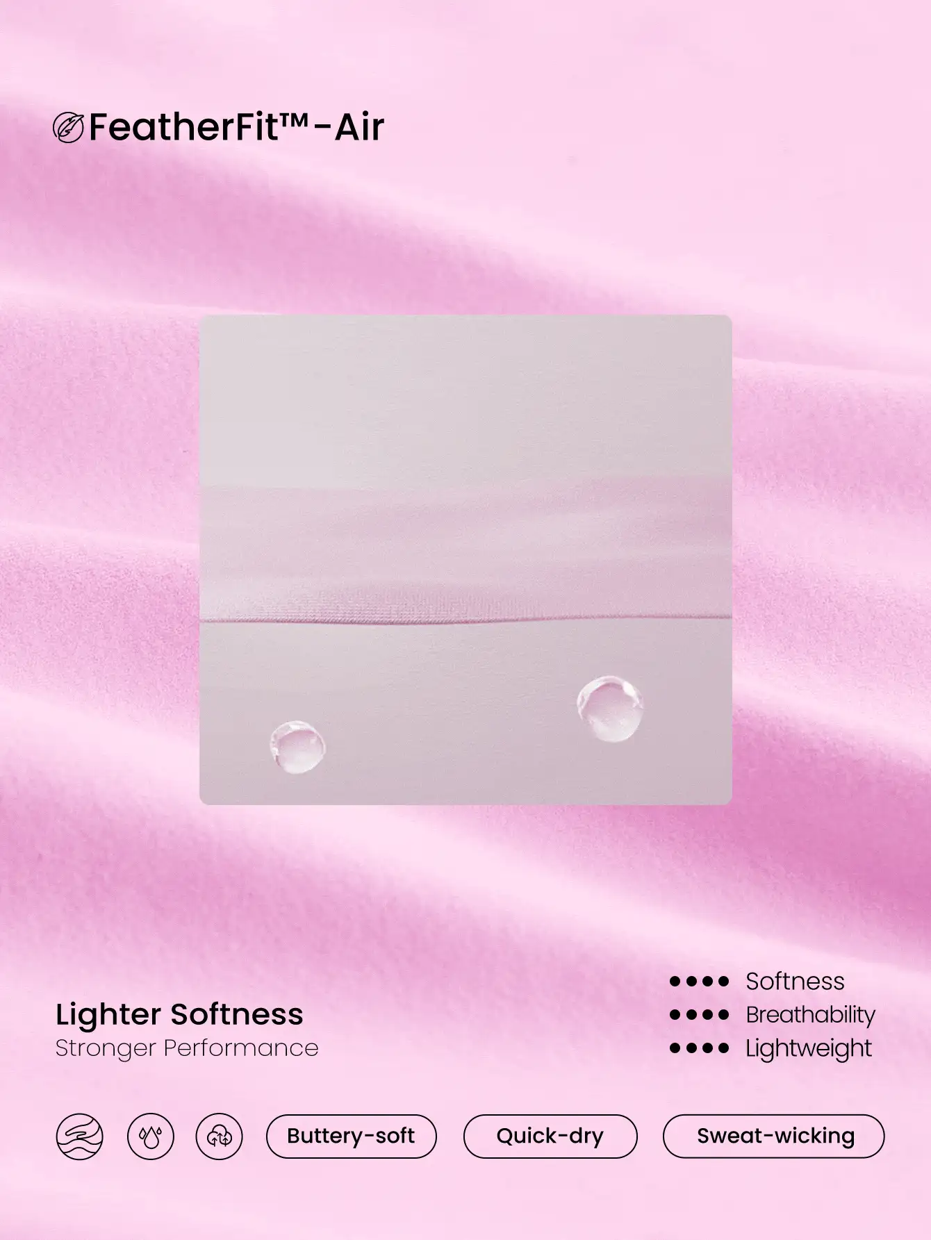 GLOWMODE FeatherFit™-Air Elevate A-Line Built-In Peekaboo Short Pocket Mini Slip Dress Low Impact Daily Summer Quick Dry Moisture Wicking - Bubblegum Pink - View 6