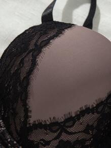 DesireSculpt 1 pieza Sujetador de encaje con relleno y aros con función ajustable, de talla grande y cómodo
