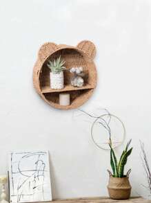 1/2 件悬挂式手工编织仿藤条储物篮壁挂式篮子家居装饰储物架，金属框架花园花盆，现代波西米亚风绳索悬挂篮，NaturalMix 藤条装饰用于 CoastalVibes 露台装饰，CoastalVibes 海草和藤条储物篮，几何金属框架波西米亚篮子，NaturalMix 花盆用于海滩别墅装饰 - 彩色 - 查看 6