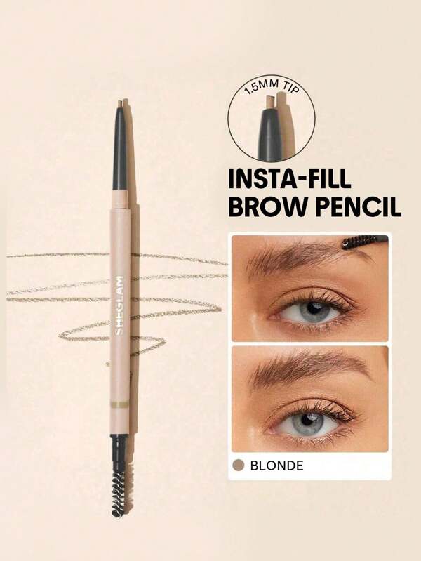 SHEGLAM Insta-Fill Brow Pencil-Blonde Long Lasting Auto Eyebrow Pen Sweat-Proof Anti-Oil Non-Sticky Ultra-Slim Eyebrow Makeup Christmas Eyebrow Graduation Birthday Holiday Summer Fall Autumn Y2K Fancy Fashion Women Makeup Cosmetic Party Beach Travel Camping Outdoors School Campus Trip Festivals Decor Gift Present Rose Girl Cosplay Best Color Charm Vibe