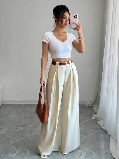 Elenzga Nuevos pantalones cortos de talle alto de color melocotón sólido de estilo casual, elegante y adecuado para uso diario y trabajo, con estilo vintage ideal para graduación, festival de música, carreras de caballos, Día de la Independencia