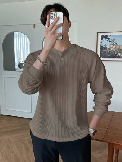 DAZY 男士插肩长袖 T 恤，秋季、冬季返校服装