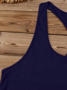 EMERY ROSE Plus Size Casual Minimalist Camisole Suitable For Summer - Navy Blue - View 3