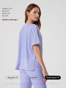 GLOWMODE Tencel Modal Oversized Everymode Tee Daily Casual Summer Compression Shirt - Mauve Purple - View 2
