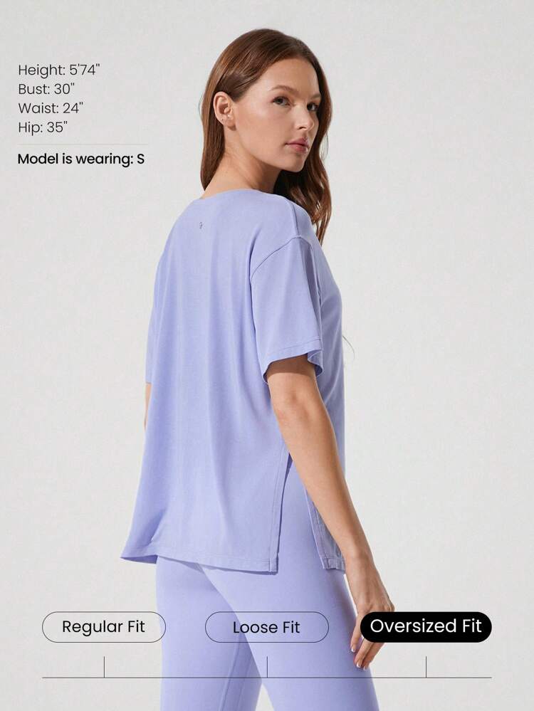 Camiseta holgada de modal de tencel de uso diario, casual de verano, con efecto de compresión