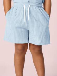 SUMWON Kids Summer Linen-Look Matching Set Button Down Shirt Shorts Outfit Beach Vacation Resort Wear Holiday Summer Spring Casual Coordinated 2-Piece Set