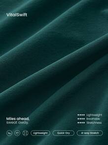 GLOWMODE Tennis Get In Motion Layered Side Slit Contrast Waistband Trim Shorts With Built-In Shorts Medium Impact Running Training Workout Gym - Dark Green - View 5