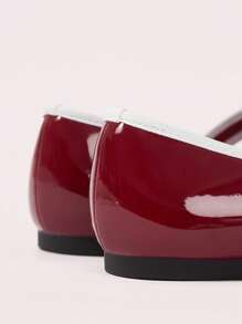 CUCCOO DOLLMOD Women's Red Square Toe Flat Slip-On Shoes, Comfortable - Red - View 8