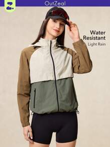 OutZeal Woman Waterproof Tear Resistant Nylon Color Blocking Hiking Jacket Windbreaker For Hiking