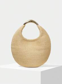 MOTF PREMIUM WOMEN'S VACATION WOVEN HANDBAG - Apricot - View 1