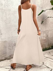 Breezaya 女士休闲无袖宽松花卉印花连衣裙，适合度假和日常穿着 - 彩色 - 查看 2