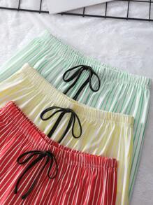 3pc Striped Sleepwear Pants Set For Women' - Multicolor - View 7
