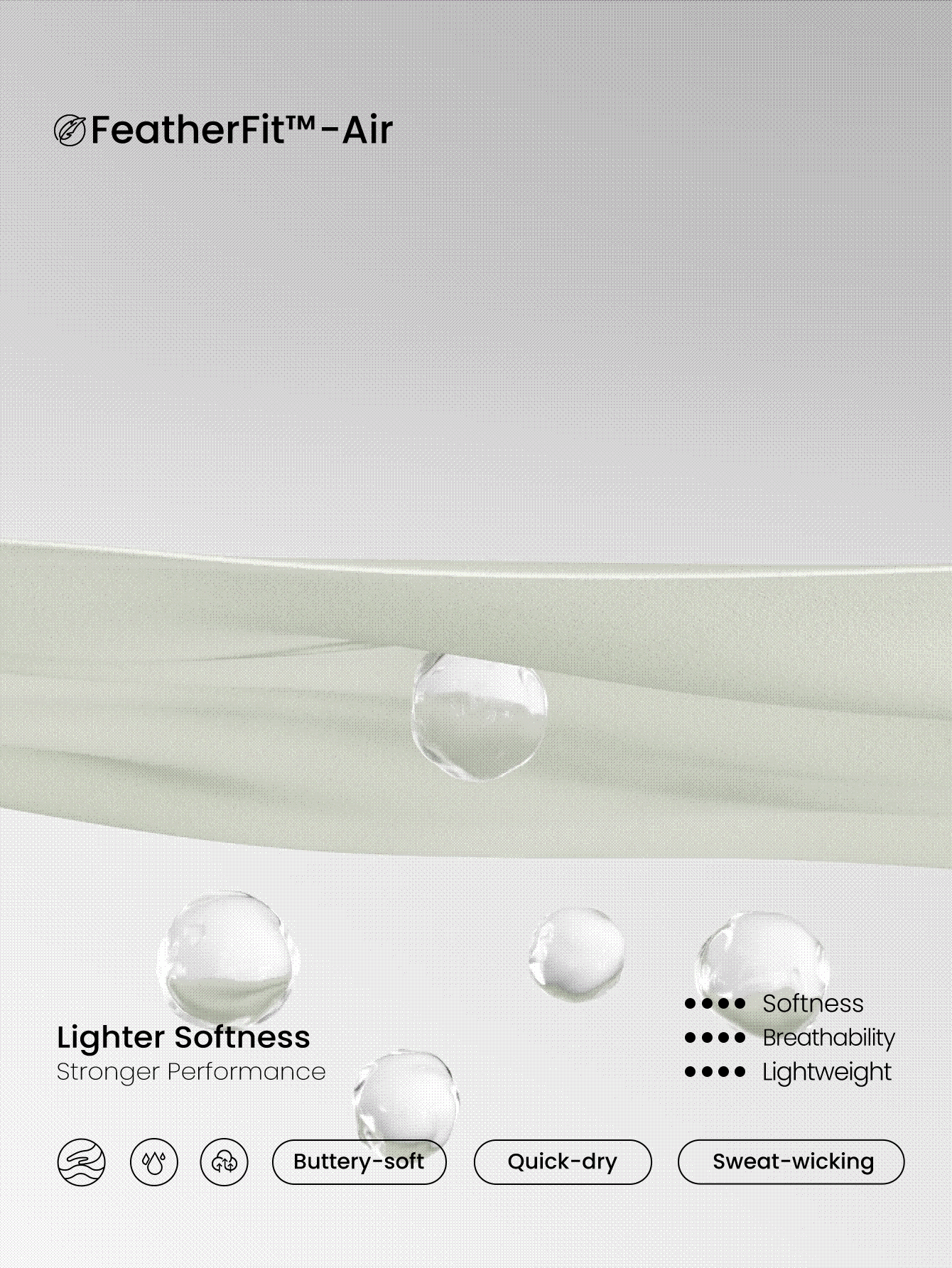 GLOWMODE 4'' FeatherFit™-Air 速干侧抽绳迷你裙，带侧袋，防滑手柄，低冲击网球高尔夫瑜伽普拉提工作室日常休闲装 - 淺灰色 - 查看 5