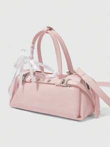 ROMWE Kawaii Túi xách nơ bướm thiết kế khóa điều chỉnh cho nữ - Hồng - Xem 5