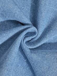 SHEIN Tween Girls Denim Two Pieces Outfits - Light Wash - View 6