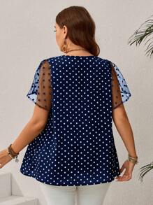 EMERY ROSE Plus Size Casual Minimalist Fashion Button Down Top, Everyday Wear,Summer /Summer,Tropical Vacation